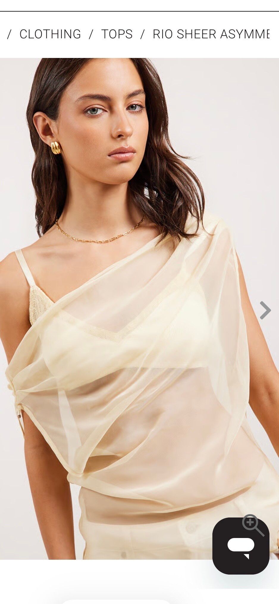 Rio Sheer Asymme Cream Top