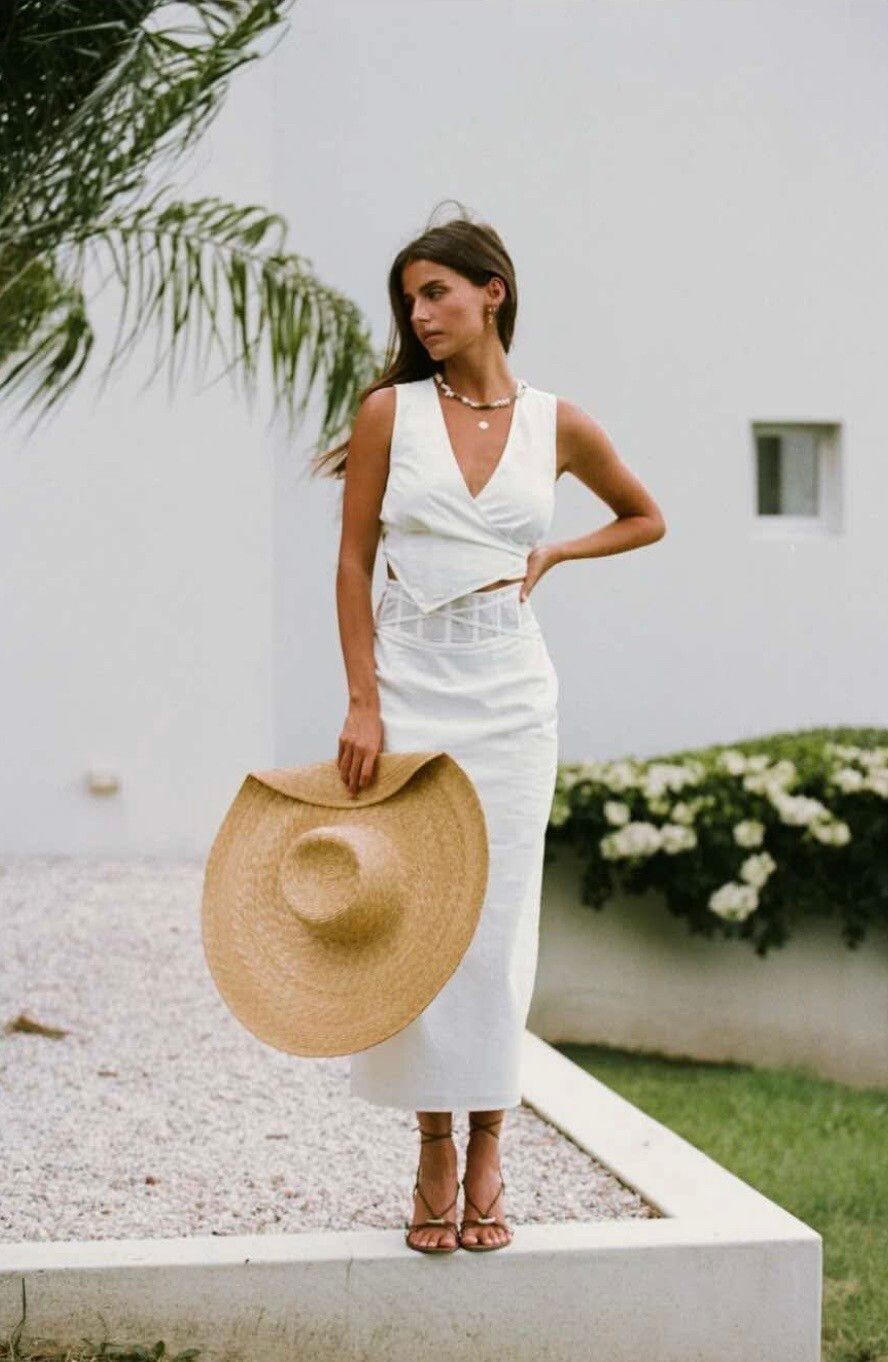 Sabo White Wrap Front Crop Top