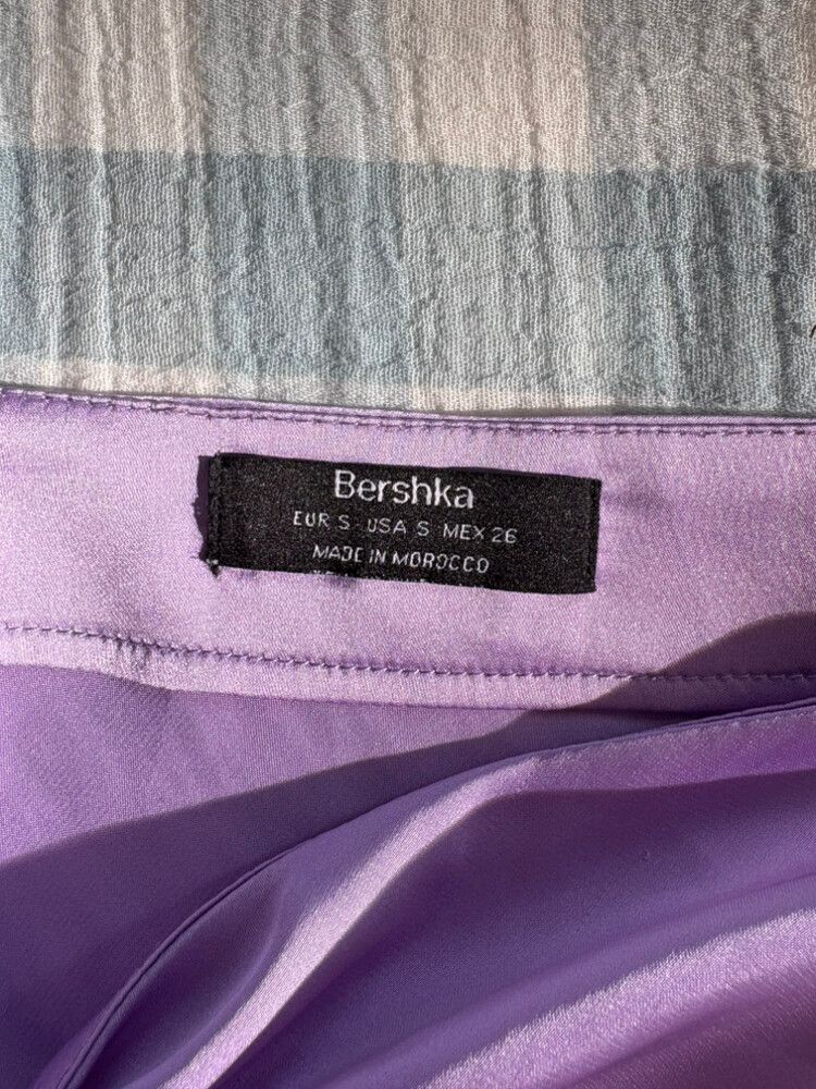 Bershka Satin Purple Skirt
