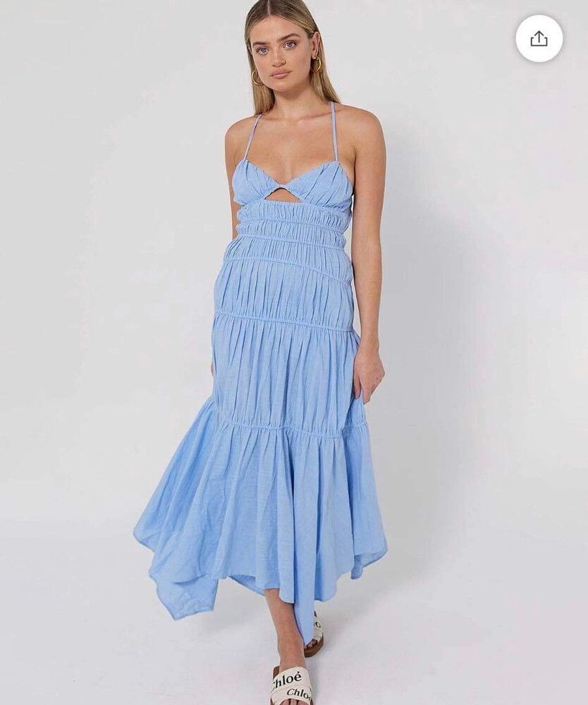 blake lively brown leather dress Tahlia Linen Blend Maxi Dress in Bitter Chocolate By DISSH