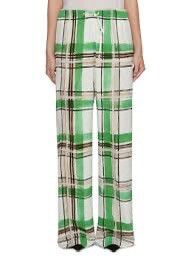 Dries Van Noten Puvis Green Check Pants Size 40