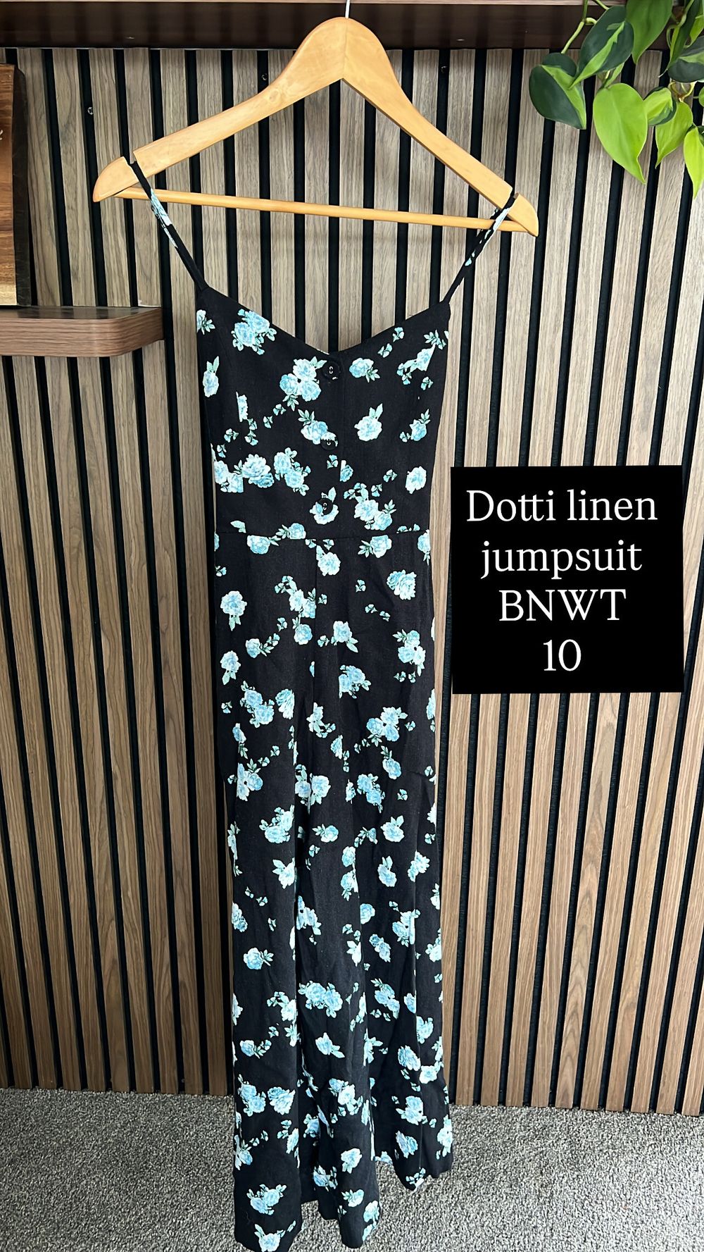 Dotti Black Floral Linen Jumpsuit