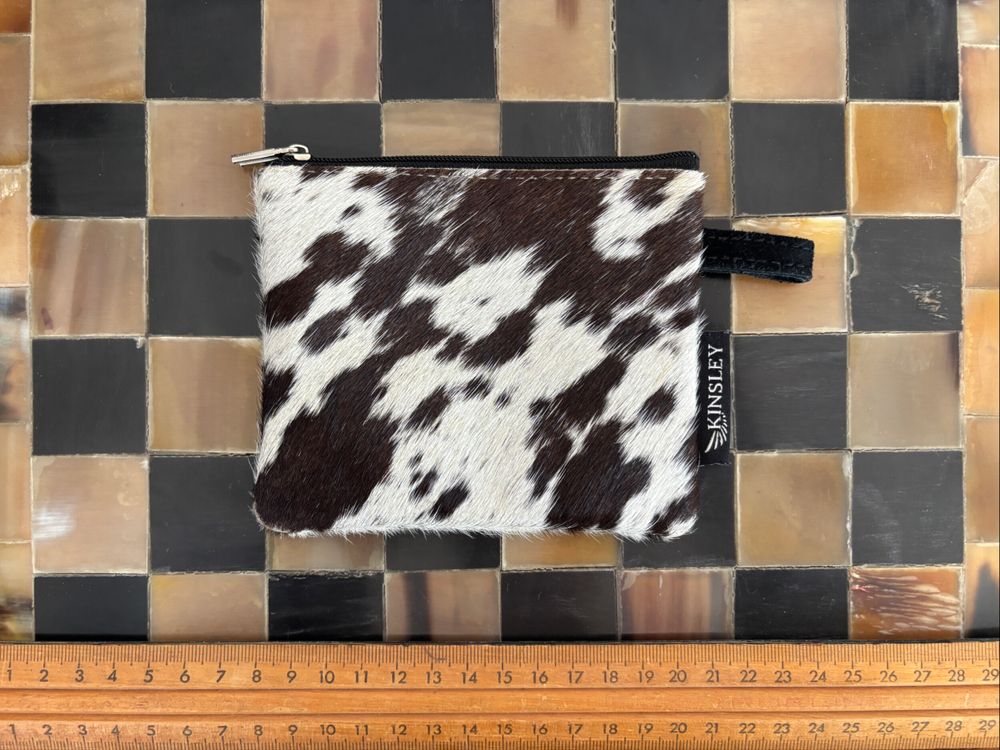 Brown animal print pouch