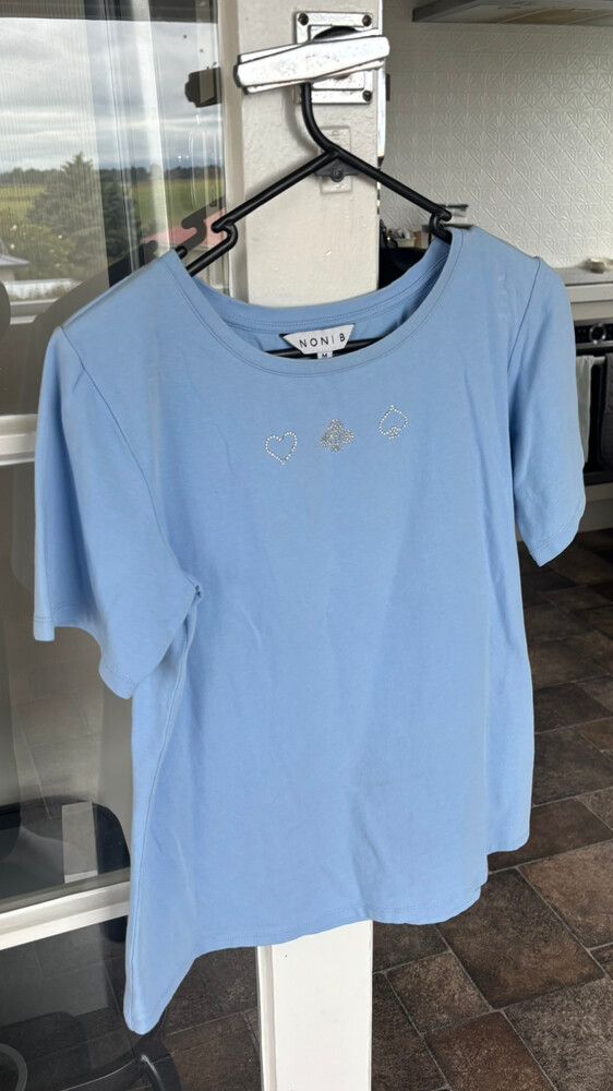 Noni B Blue Embellished Top - Size M