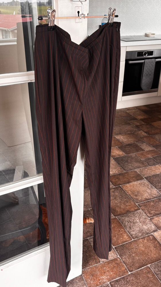 Hugo Brown Pinstripe Pants - Size 12-14