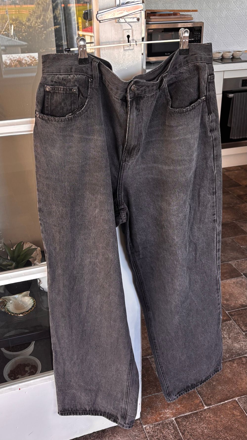 Glassons Grey Wide Leg Jeans - Size 16