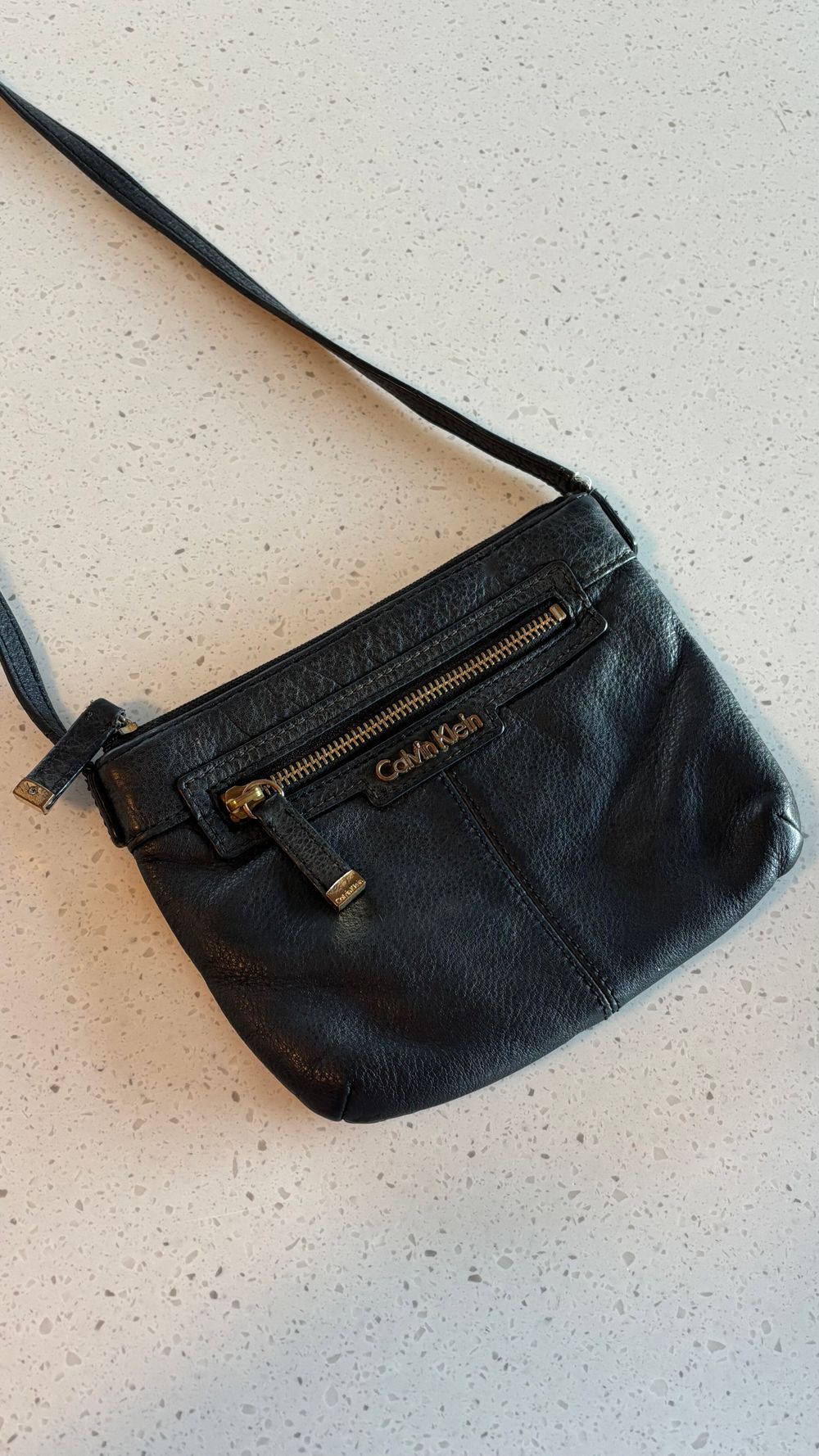 Calvin Klein Black Leather Crossbody Bag