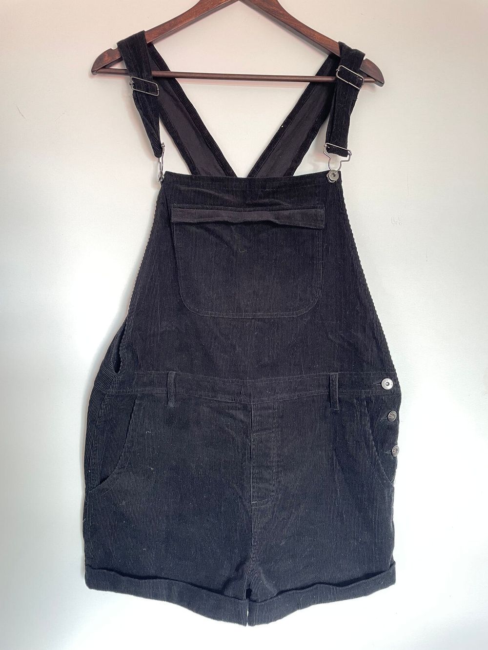 Huffer black corduroy overalls