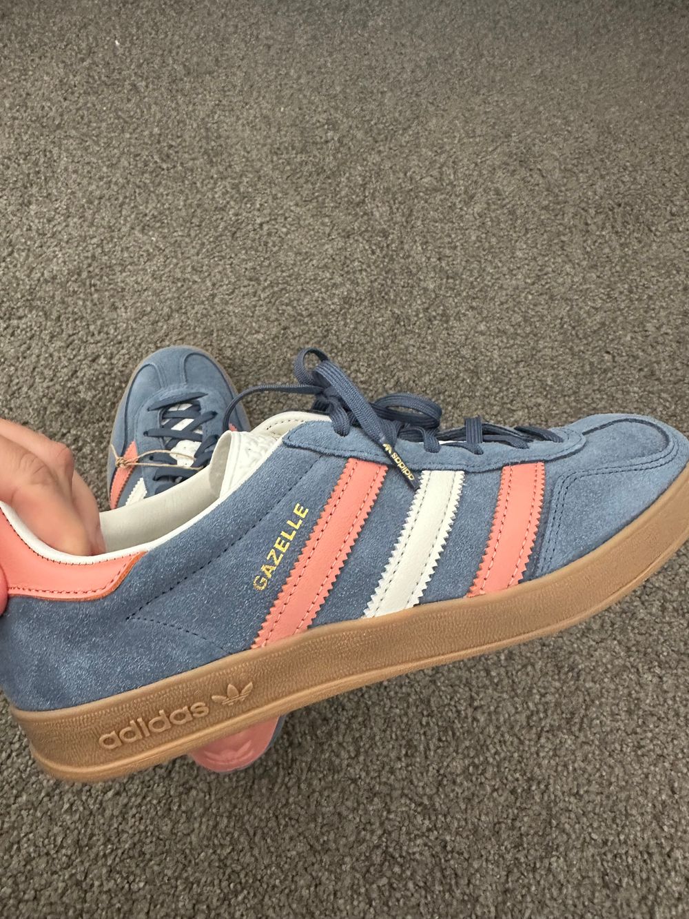 Adidas - adidas Gazelle Indoor Shoes Blue Blink/Wonder Clay/Sand Strata on  Designer Wardrobe