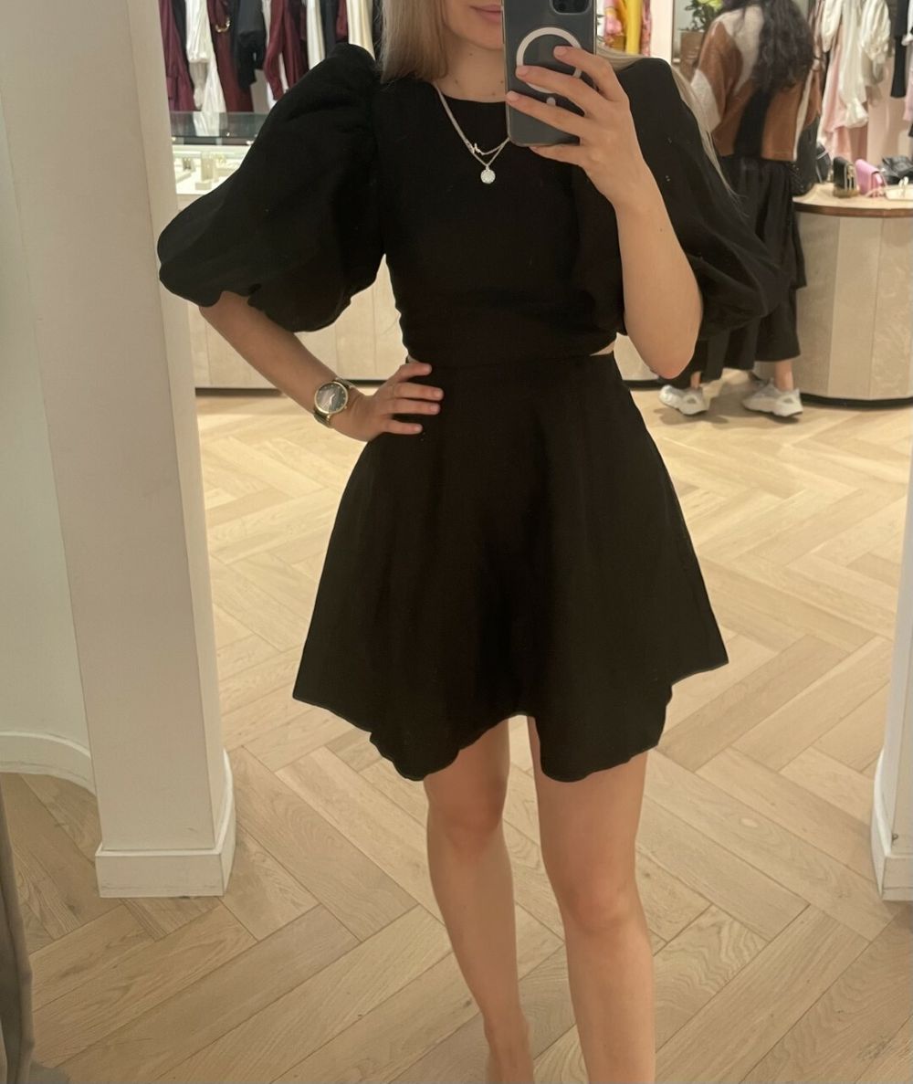 aje black dress sale Alice McCall black and white floral off-shoulder dress - BOPF
