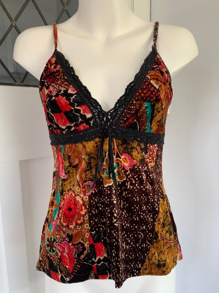 Tally Weijl - Velvet & lace stretch Cami Top