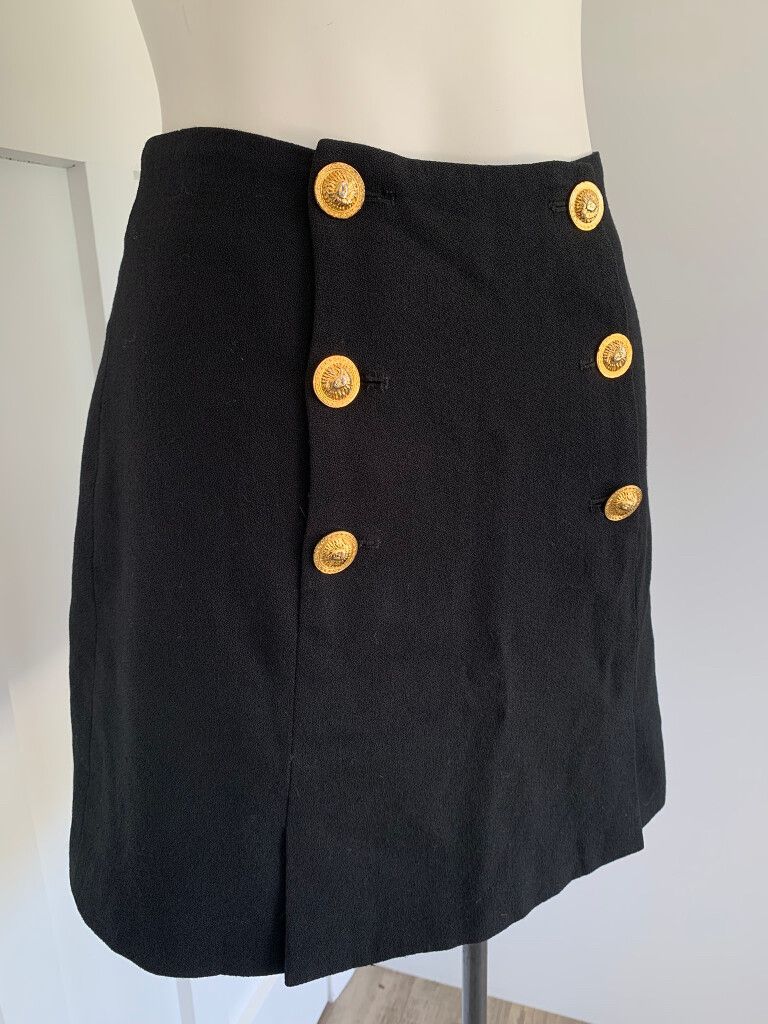 vintage wool skirt - gold buttons