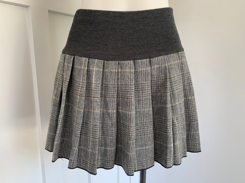 Moschino Jeans Grey Pleated Skirt
