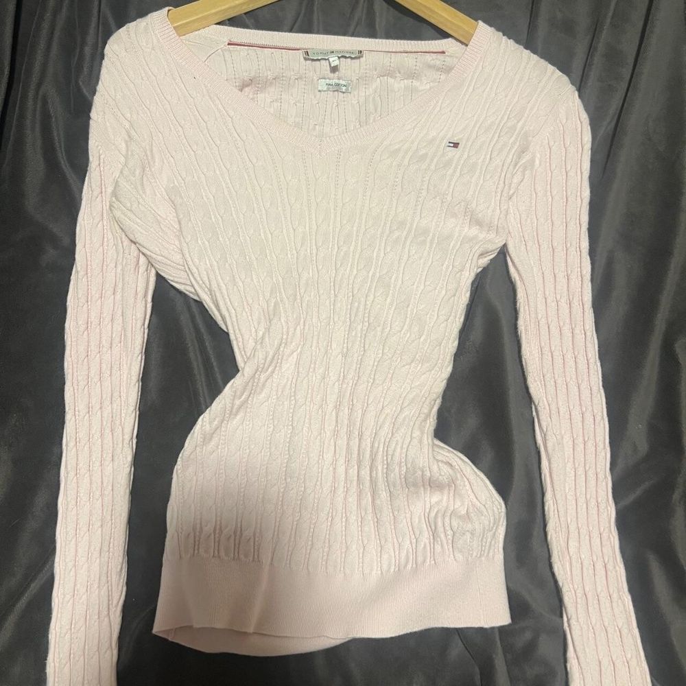 Tommy Hilfiger Pink Cable Knit Jumper