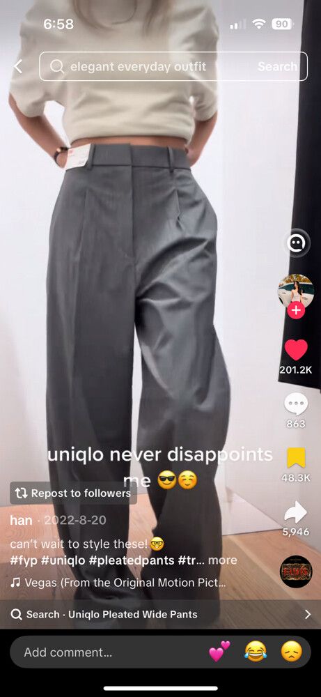 Uniqlo Pleated Wide Trousers