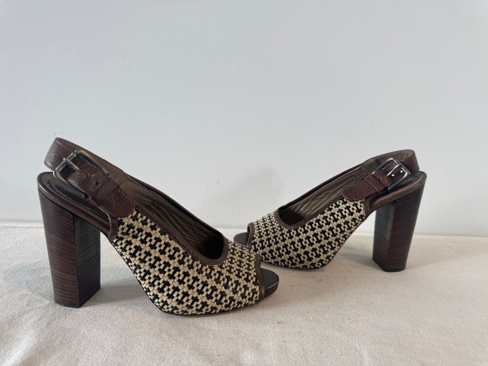 Marni Woven Peep Toe Heels