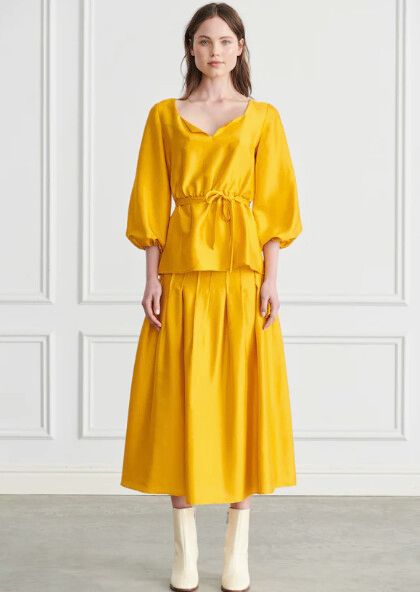 Yellow Silk Top Only - New with tags