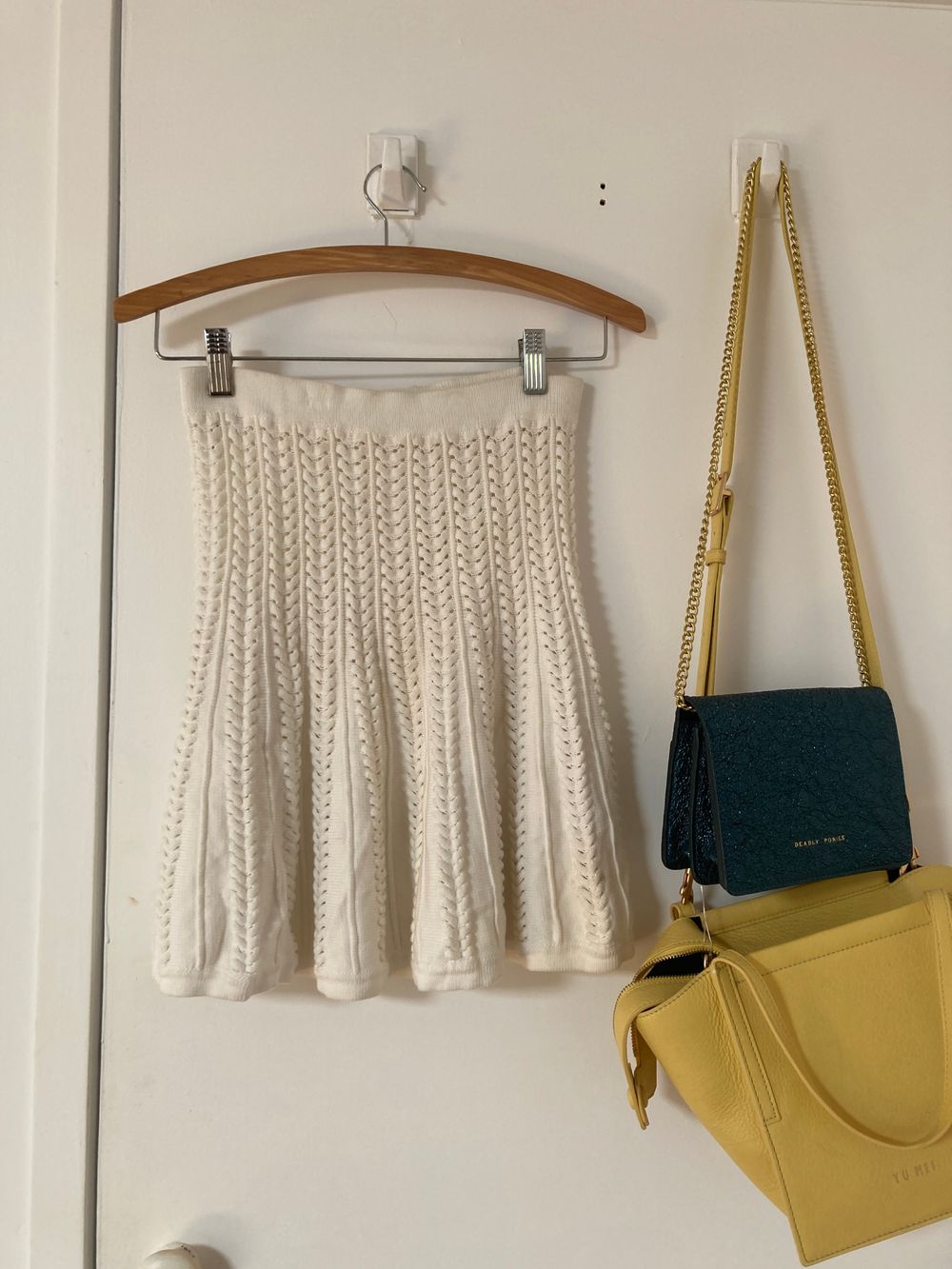 LPA White Knitted Tennis Skirt