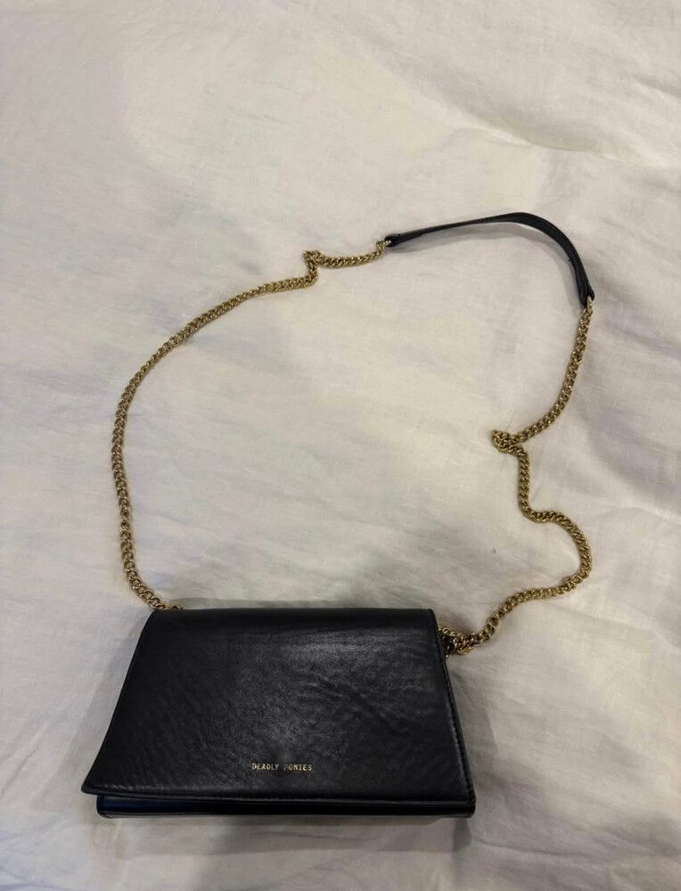 Deadly Ponies Black Crossbody Bag