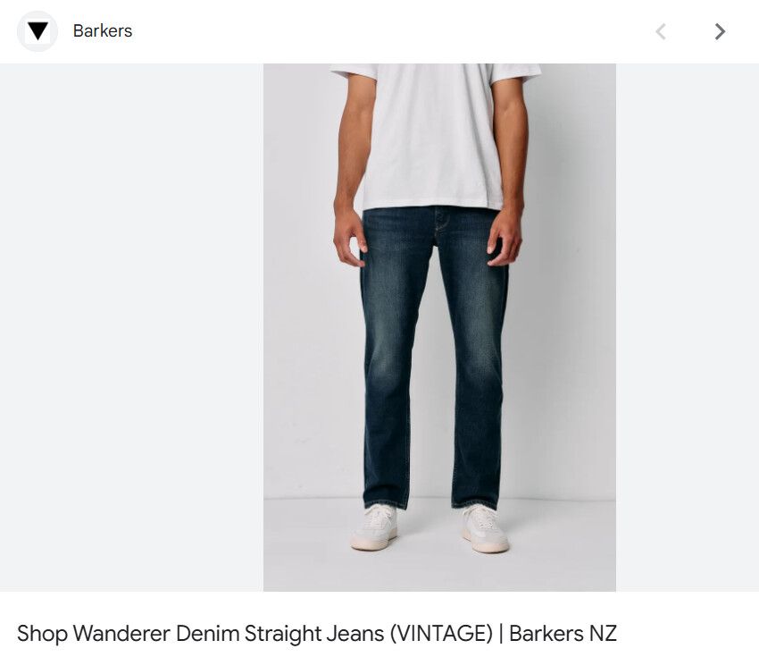 BARKERS STRAIGHT FIT JEANS LEATHER PATCH MEN M W34 L27