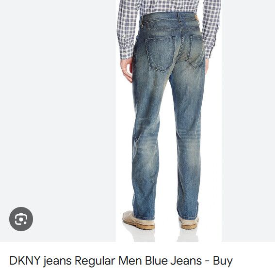 DKNY MID RISE JEANS LEATHER PATCH MEN M W32 L32