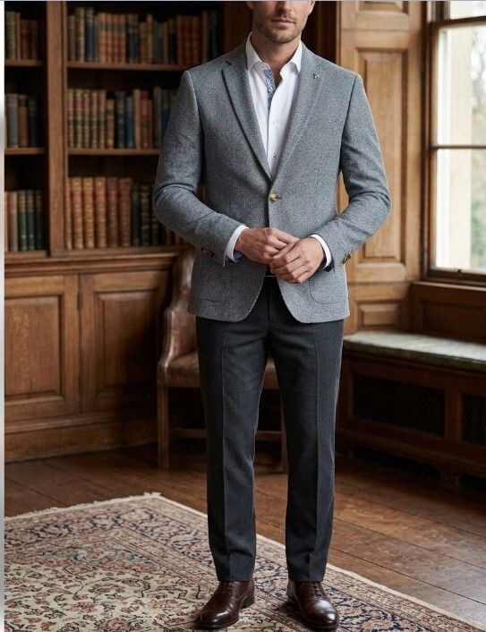 POLITIX "Bespoke" Slim Stretch Tweed Blazer S – As New – RRP $299
