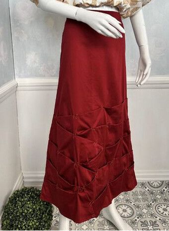 Annah Stretton Red Gathered Skirt