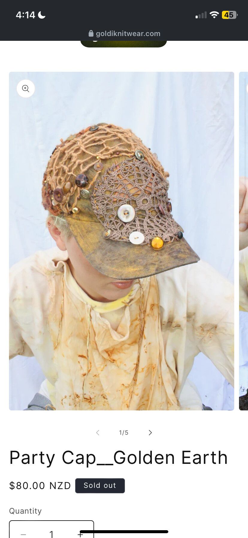 Goldi Brown Embellished Cap One of One