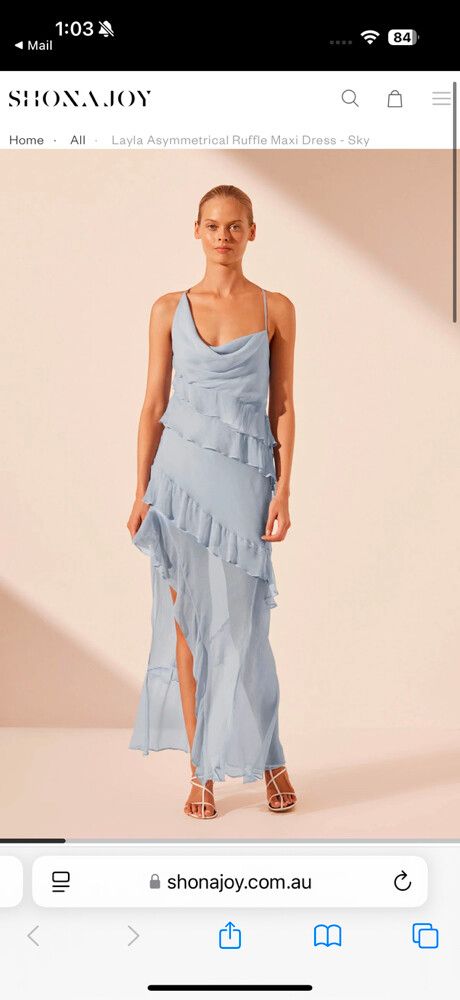 uniqlo mercerized cotton a line dress La Lune Asymmetrical Gathered Maxi Dress | Powder Blue | Dresses