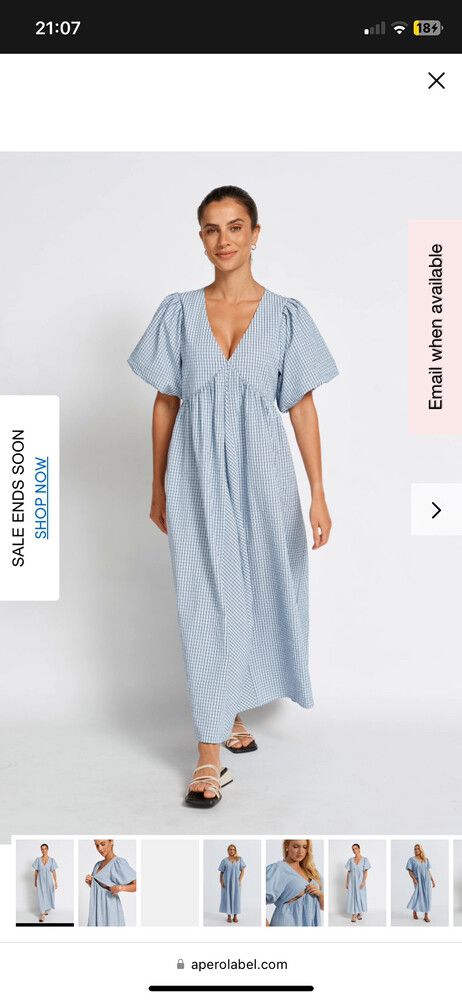 Apero Label Nara Babydoll Dress in Blue/Black