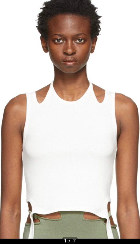 Dion Lee White Double Tie Halter Tank Top