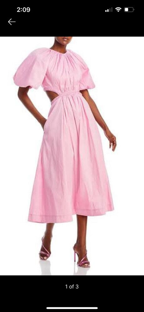 aje capucine puff sleeve midi dress Aje Capucine Puff Sleeve Midi Dress Bon Bon Pink Size 6
