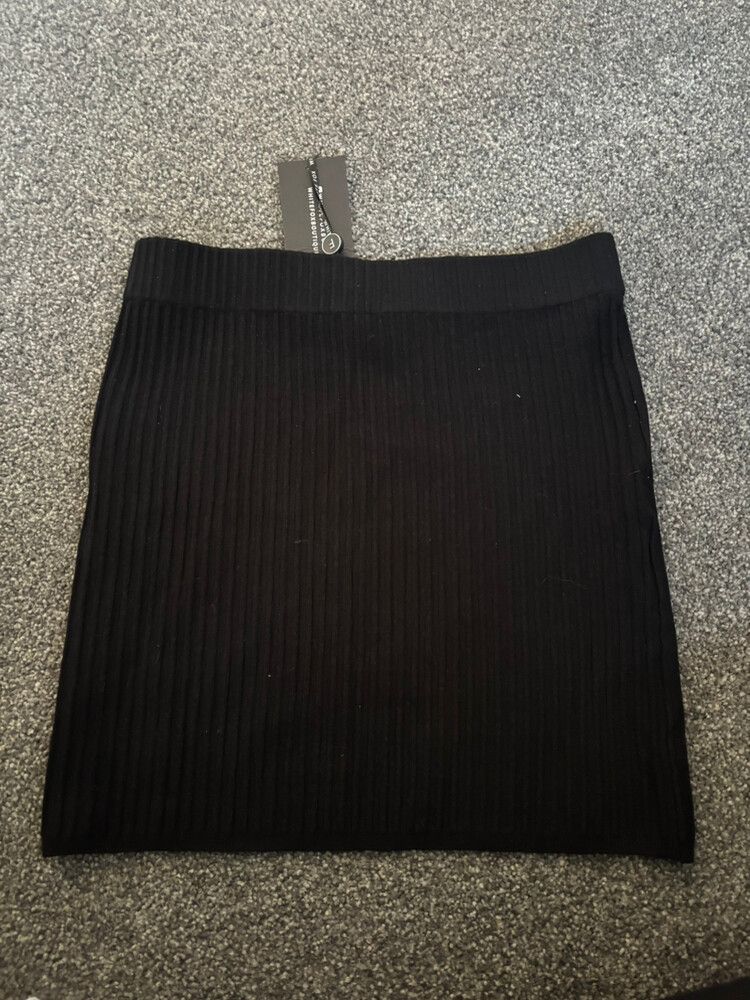 White Fox Black Mini Skirt