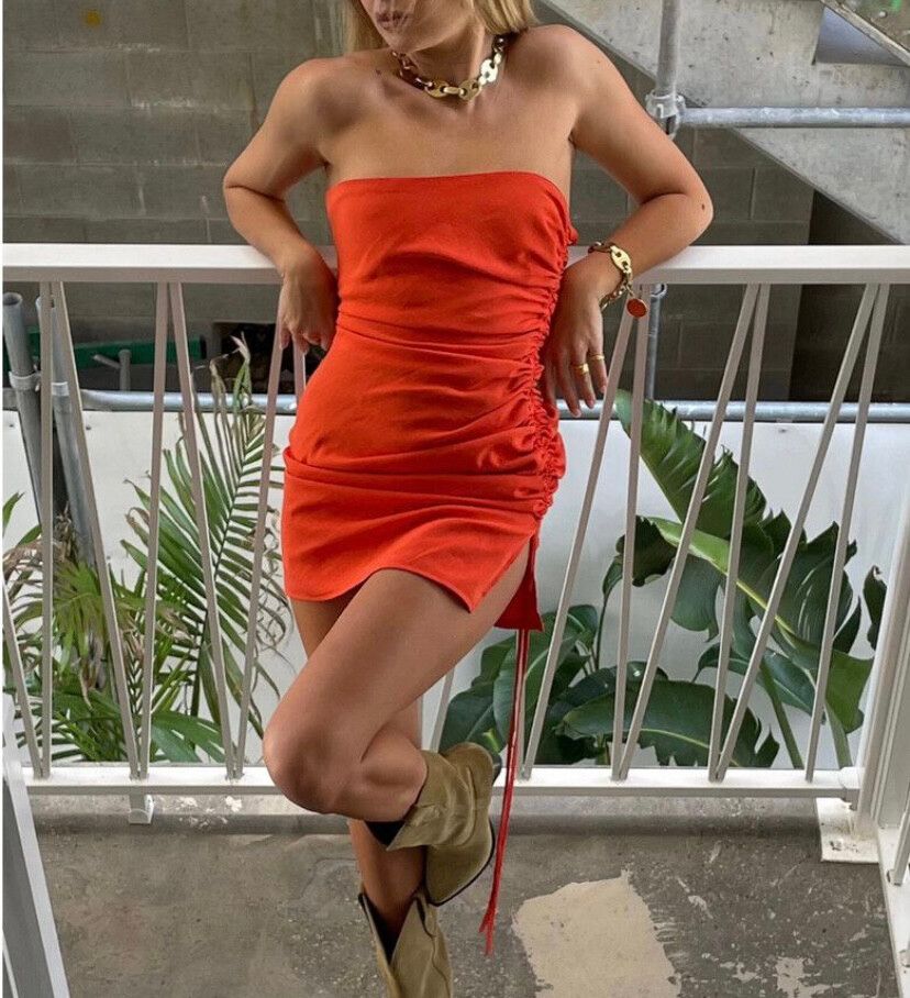 sndys orange dress Romi Linen Dress