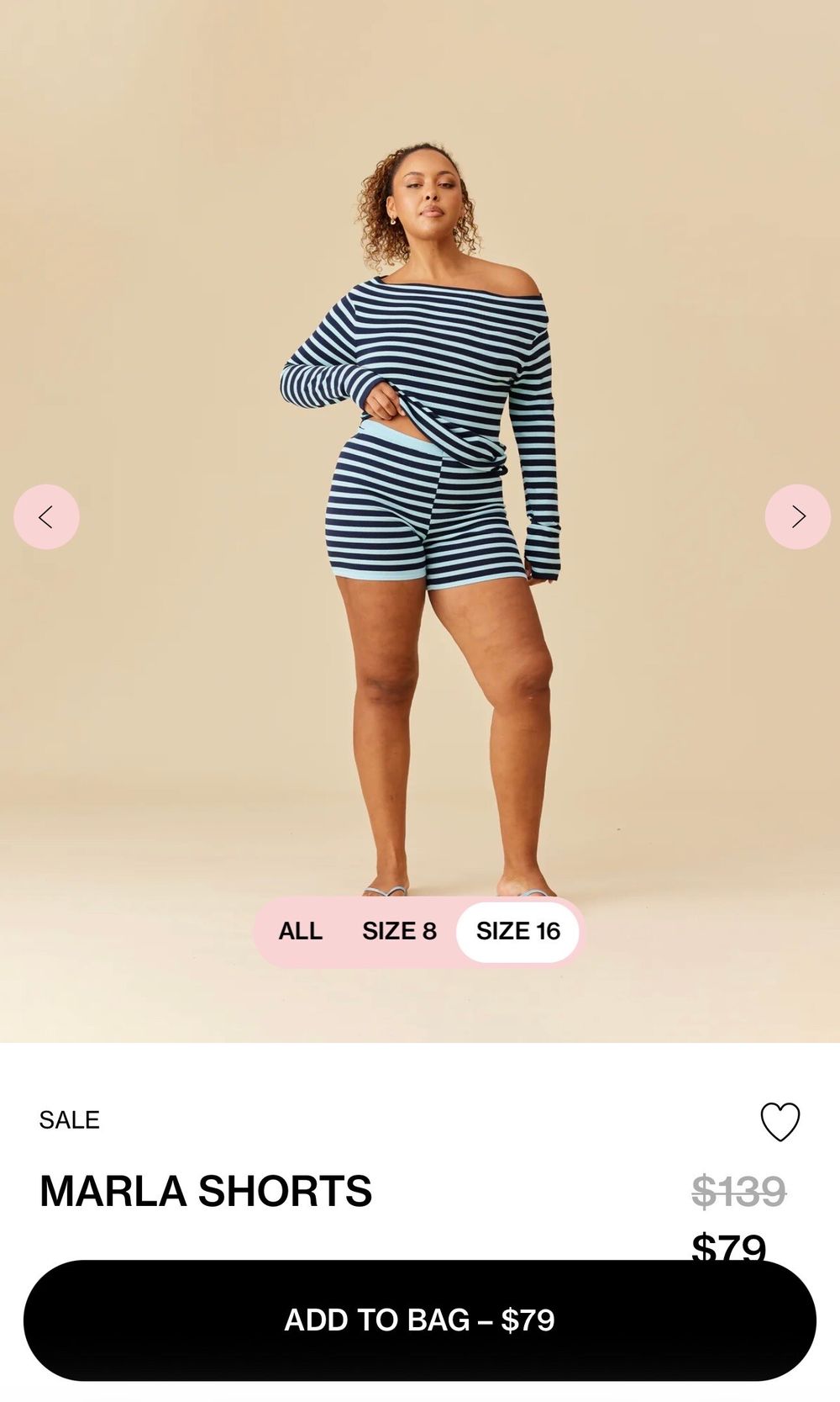 Ruby Marla Shorts Blue Striped