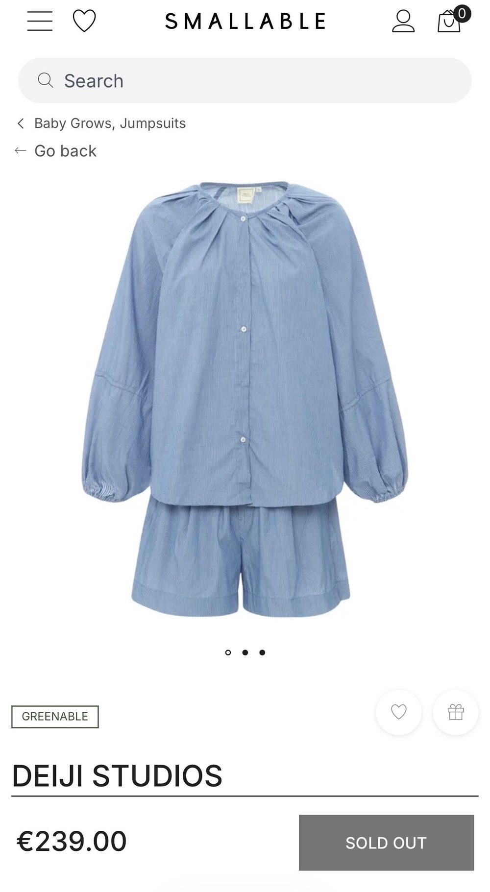 Deiji Studios blue and white striped set