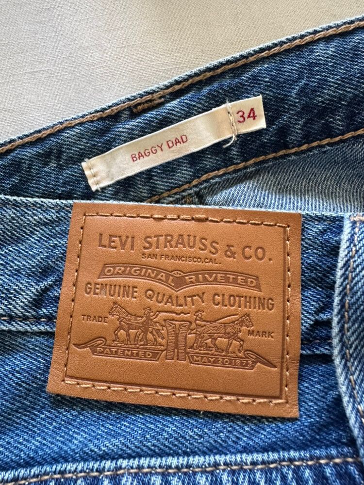 Levi's Blue Baggy Dad Jeans