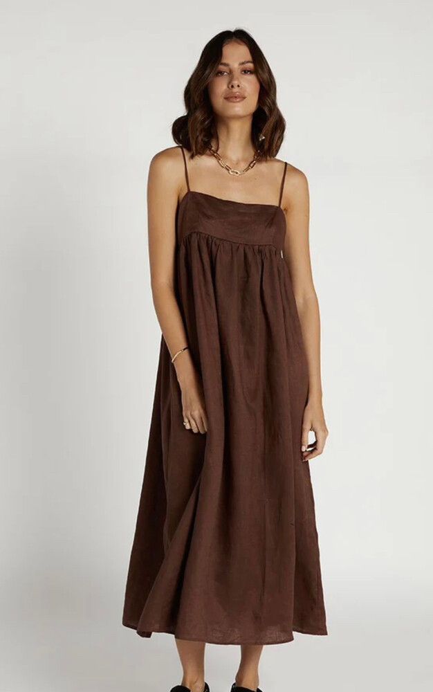 dissh brown dress maxi Shaping darts through side SupportEveryStep Azazie 2026 Corset Lace Size:10 US Women (7 AU/UK)
