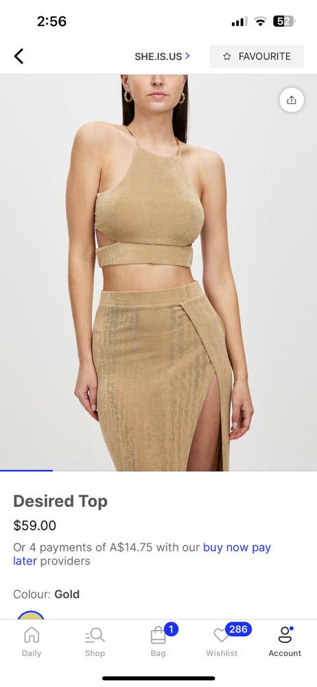 Gold Lustrous Knit Halterneck Crop Top