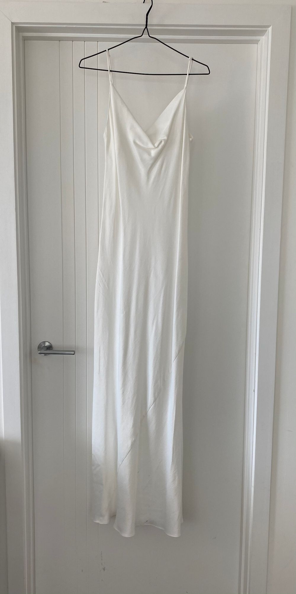 zara white silk slip dress Zara White Satin Lace Dress by Zara