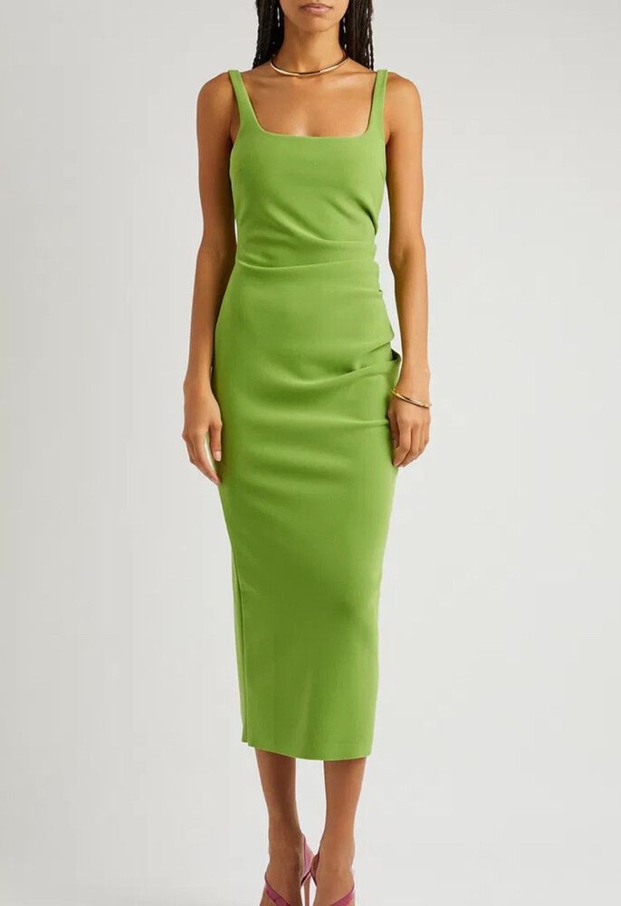 Bec & Bridge - Bec + Bridge Lime Green Midi Dress  Size 10 on Designer  Wardrobe
