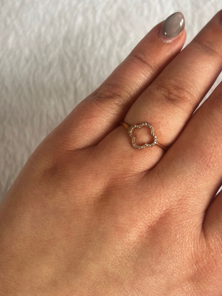 Rose Gold Michael Hill Clover Ring with diamonds