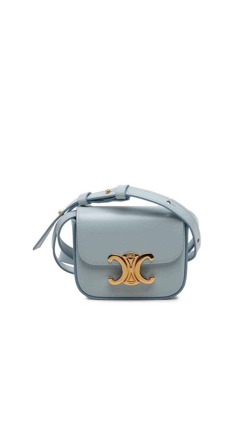 Celine Pre-Owned 2023 Mini Shiny Calfskin Triomphe crossbody bag