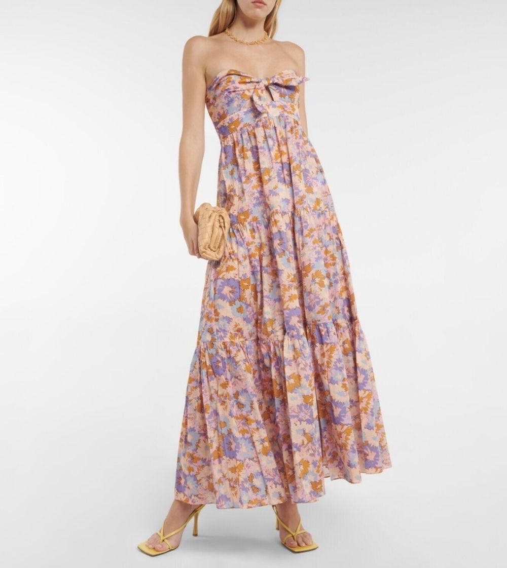 Zimmermann Violet Tie Midi Dress Size OP