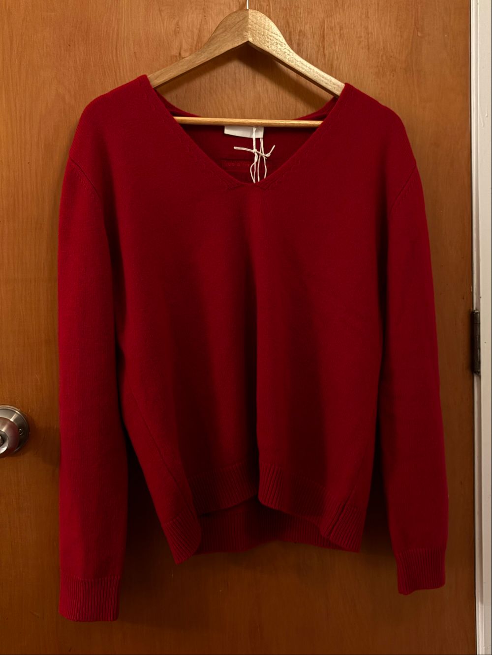 an action a day - Pure Wool Relaxed V-Neck Pullover Sweater
