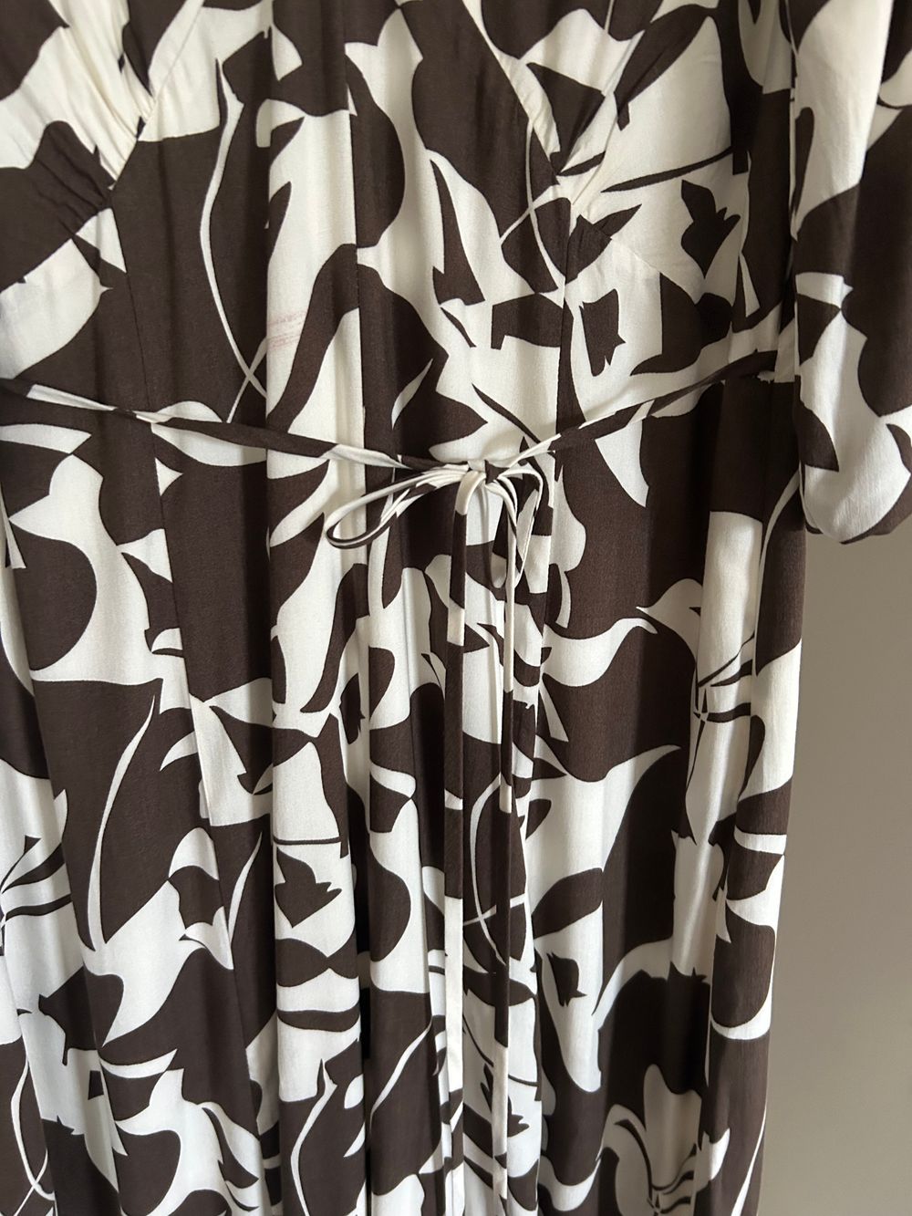 Brown and white maxi dress