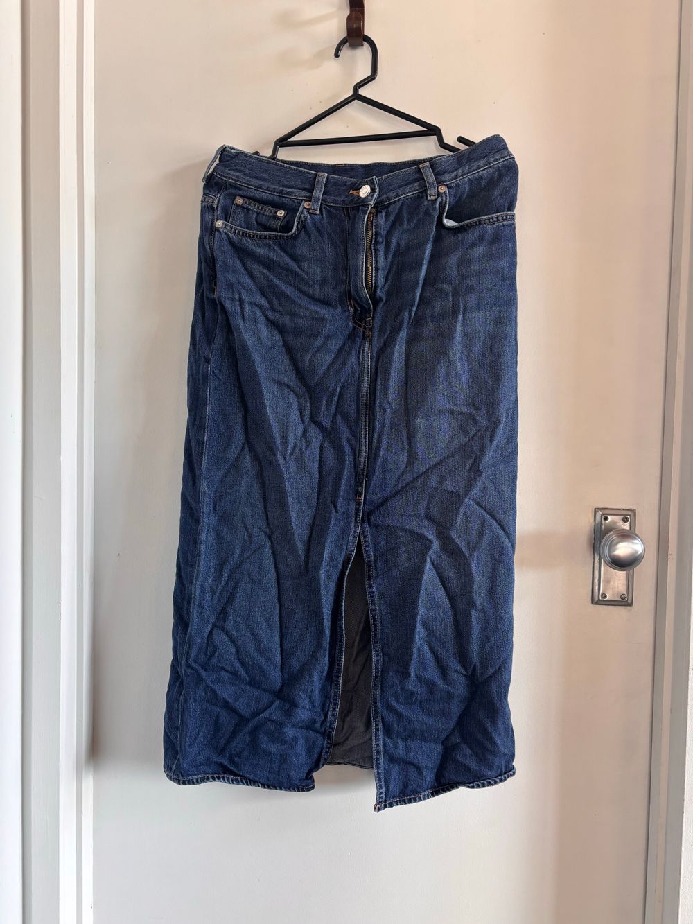 ARKET Blue Denim Midi Skirt