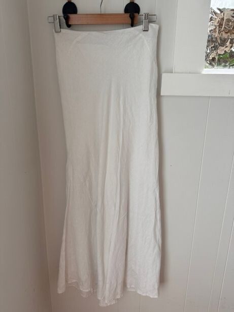 Dissh Linen White Midi Maxi Skirt size 8