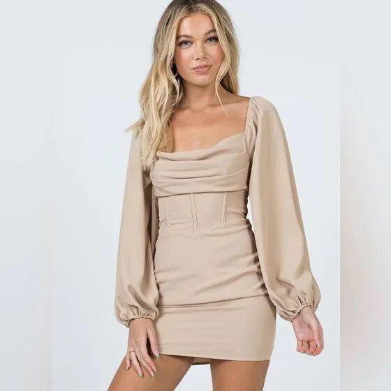 Long Sleeve Mini Corset Dress
