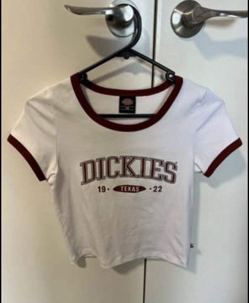Dickies White Burgundy Trimmed T-Shirt